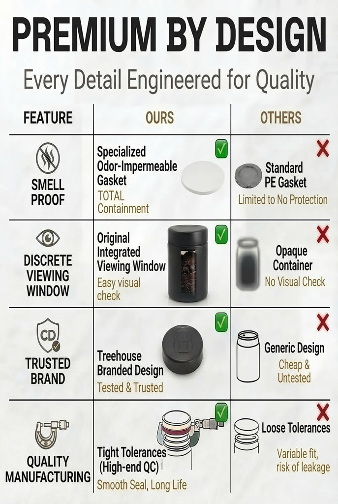 Smell Proof Containers (120mL), Jars with Airtight Lids for Herbs, Spices, Coffee and Tea, Air Tight Glass Storage