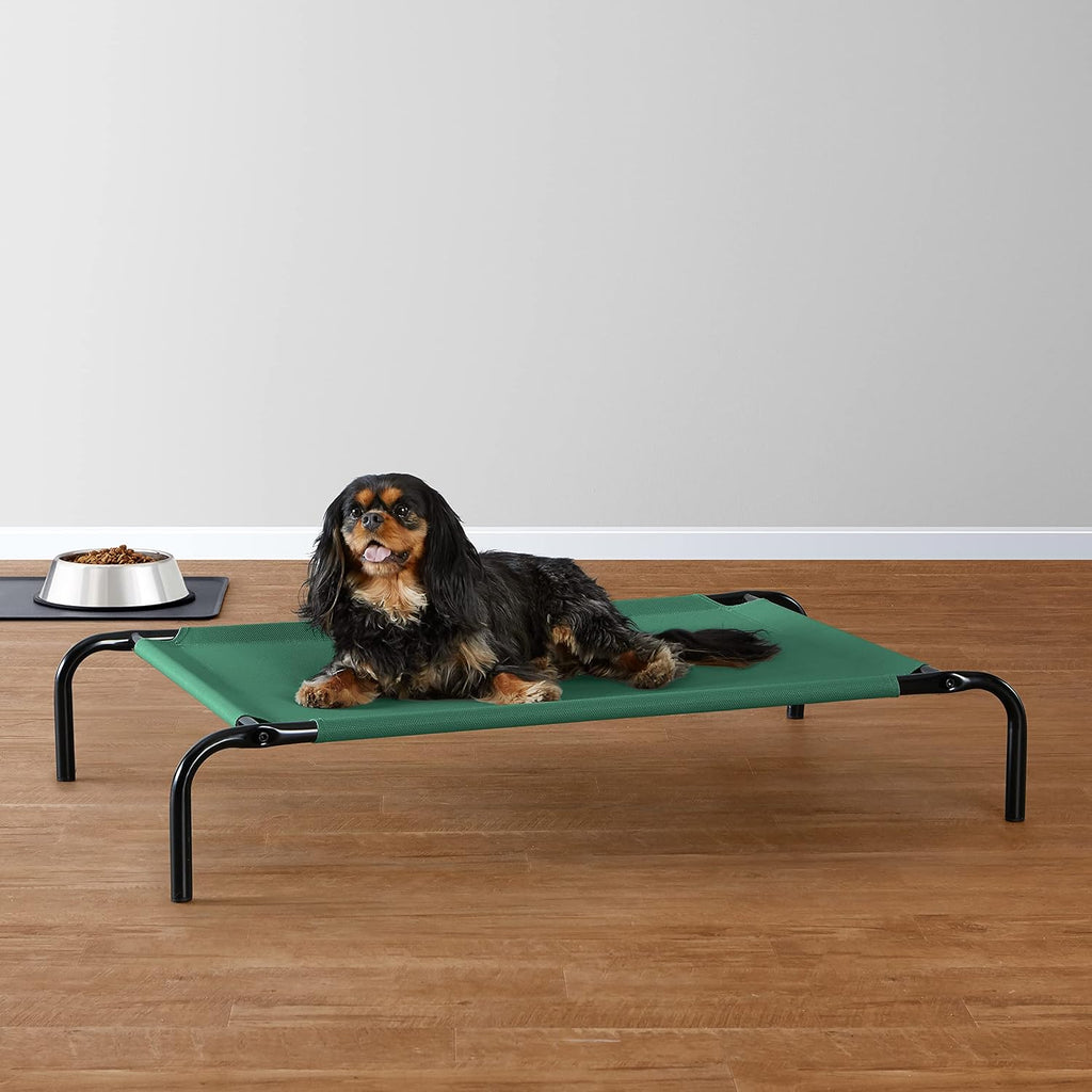 Cooling Breathable Elevated Dog Bed with Metal Frame for Small Dogs, Green
