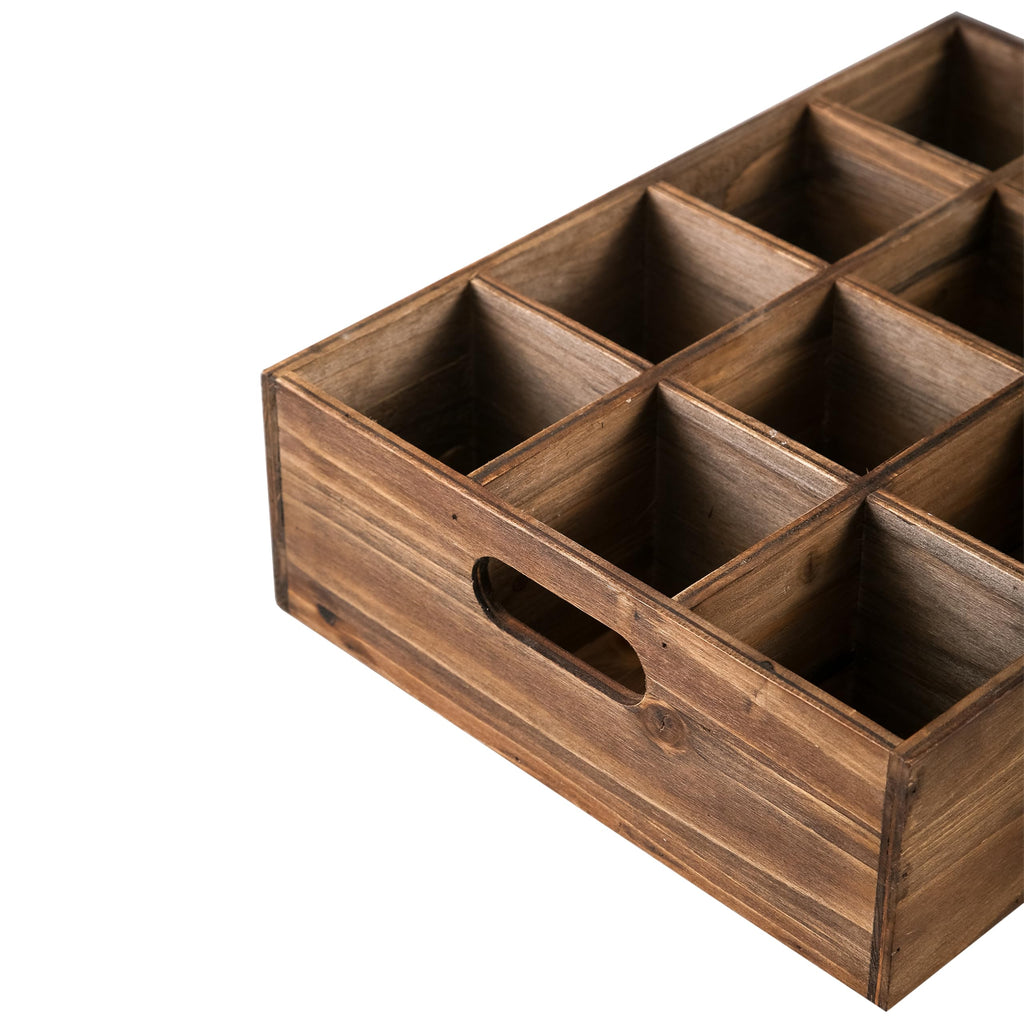Rustic Wooden Crates for Storage 16 X 12 Inches, Carrying Handles