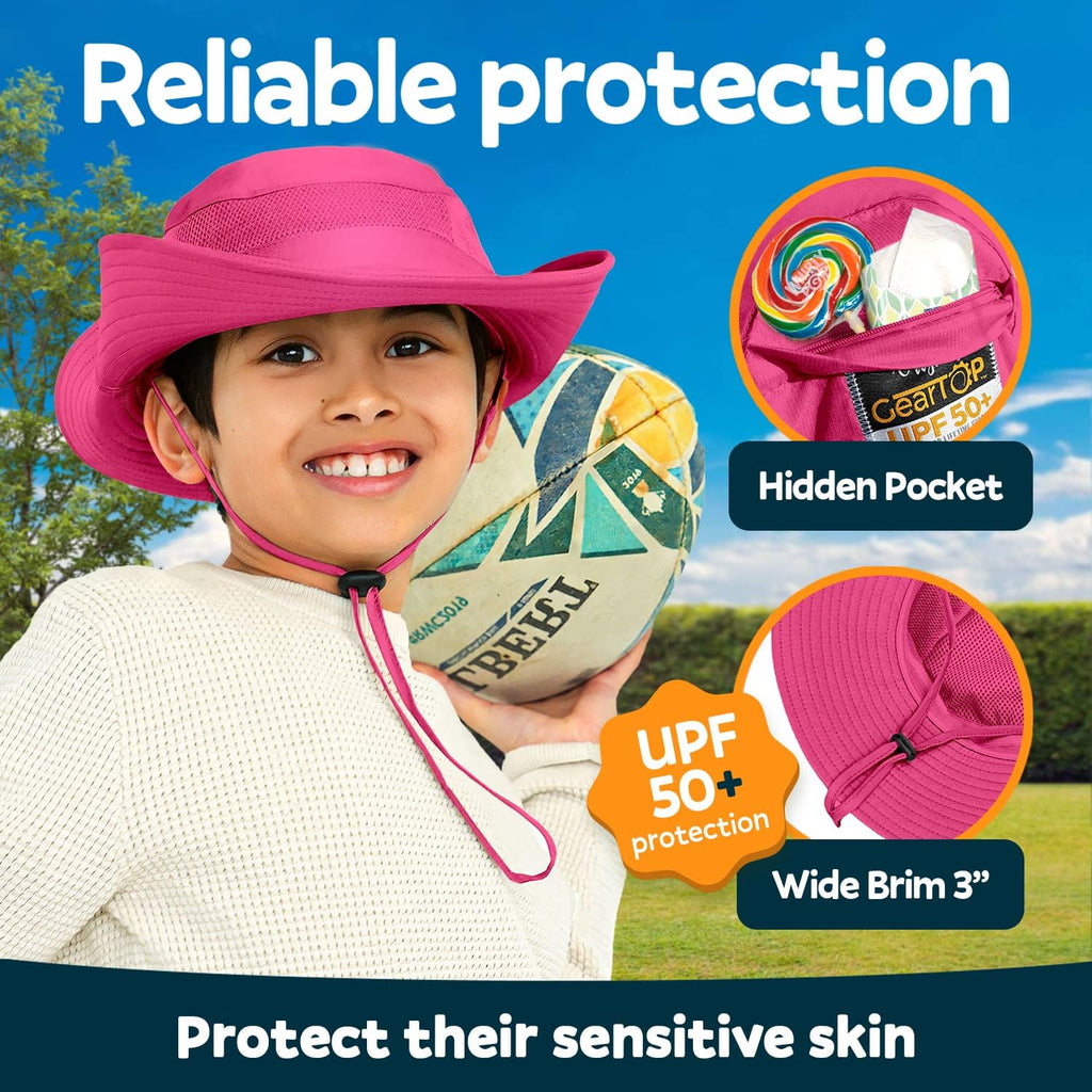 Kids Sun Hat UPF 50+ Sun Hats for Kids Girls Boys Wide Brim Beach