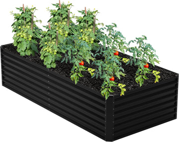 8x4x2FT Galvanized Raised Garden Bed,Planter Raised Beds-Metal Garden Box,Large Plant for Outdoor Planting
