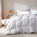 Goose Feather Down Fiber Comforter Queen,100% Organic Cotton Duvet Insert,All-Season Luxury Duvet In