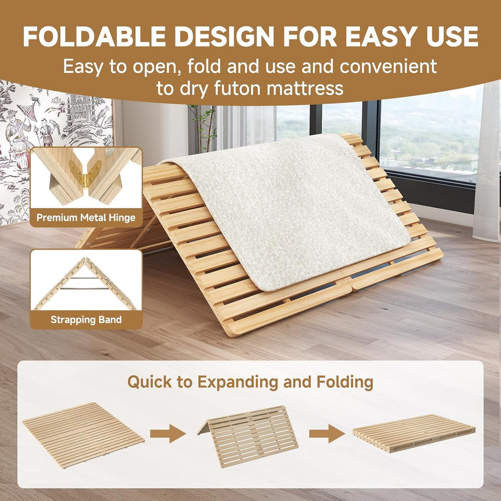 Floor Bed Frame, Foldable Tatami Bed Frame Futon Frame