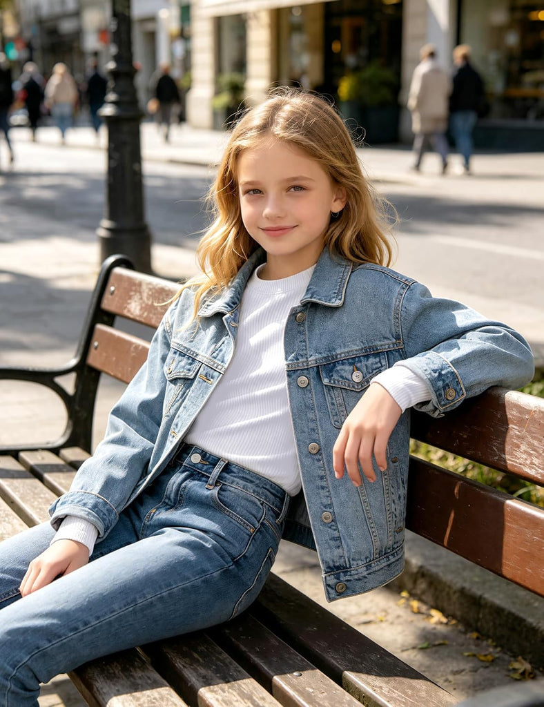 Girls Long Sleeve Shirts Slim Fit Ribbed Knit Shirts for Girls Tops