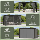 10'x12' Louvered Pergola, Outdoor Pergola with 2 Independent - Image 7