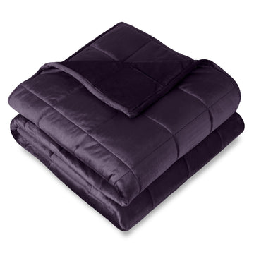 Minky Fleece Weighted Blanket (Eggplant, 60"x80" 17lbs)
