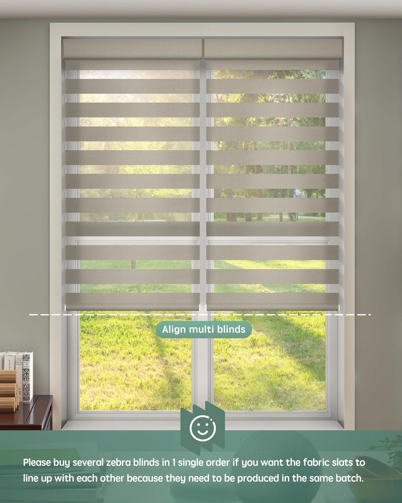 Motorized Zebra Blinds with Remote, Light Filtering Smart Blinds