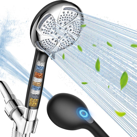 Filtered Shower Head with Handheld, High Pressure 7-Spray Showerhead with Filters for Hard Water