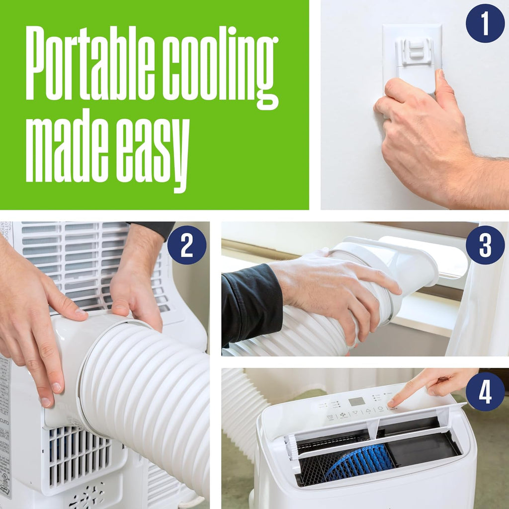 12,000 BTU Air Conditioner Portable For Rooms Up To 550 Square Feet, Portable AC with Home Dehumidifier, Smart App, 3