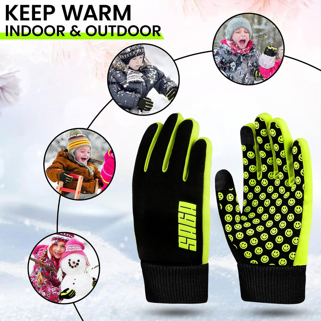 Kids Warm Winter Gloves Touchscreen Running Cold Weather