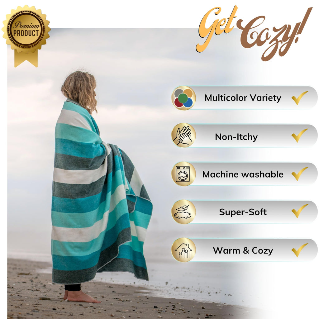 Alpaca Wool Throw Blanket | Warm, Ultra-Soft, Breathable, Non-Itchy Blanket-Throw | Hypoallergenic and Beautiful