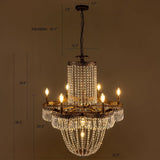 French Empire Crystal Chandelier, 30" Crystal Chandeliers for for Dining Room, Rustic Farmhouse Chandelier for Living Room, Antique Bronze Pendant Light Fixture for Bedroom, Foyer, Entryway A108-B0F6CRNM4B
