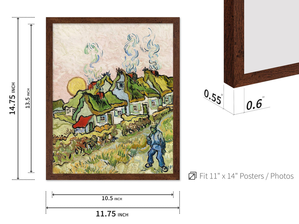 Master Vintage Van Gogh Poster - Retro Houses and Figure Painting Print - Impressionism Art - Gift for Him, Her