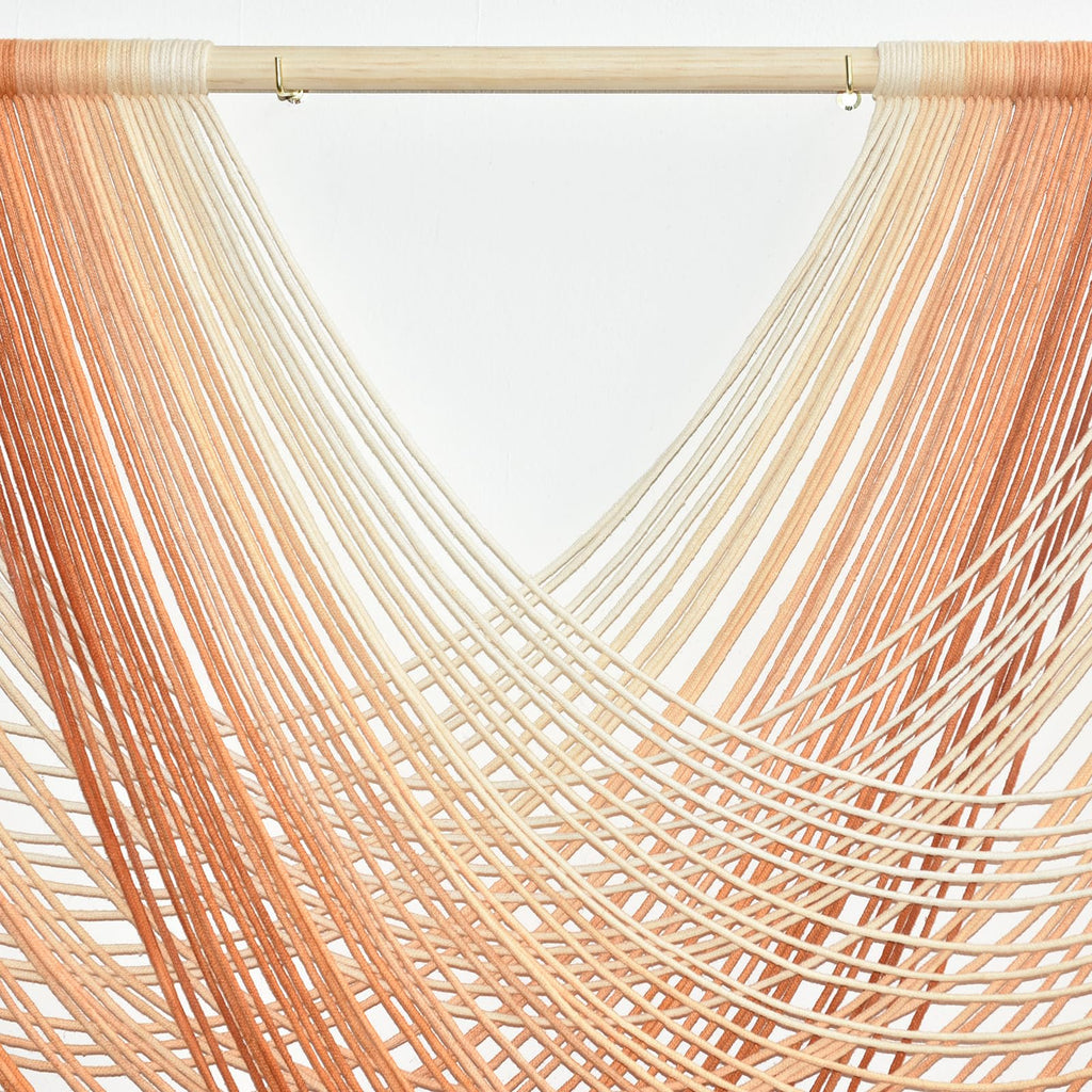 Macrame Wall Hanging Orange Boho Fiber Art Large Decor 57"W*31"L