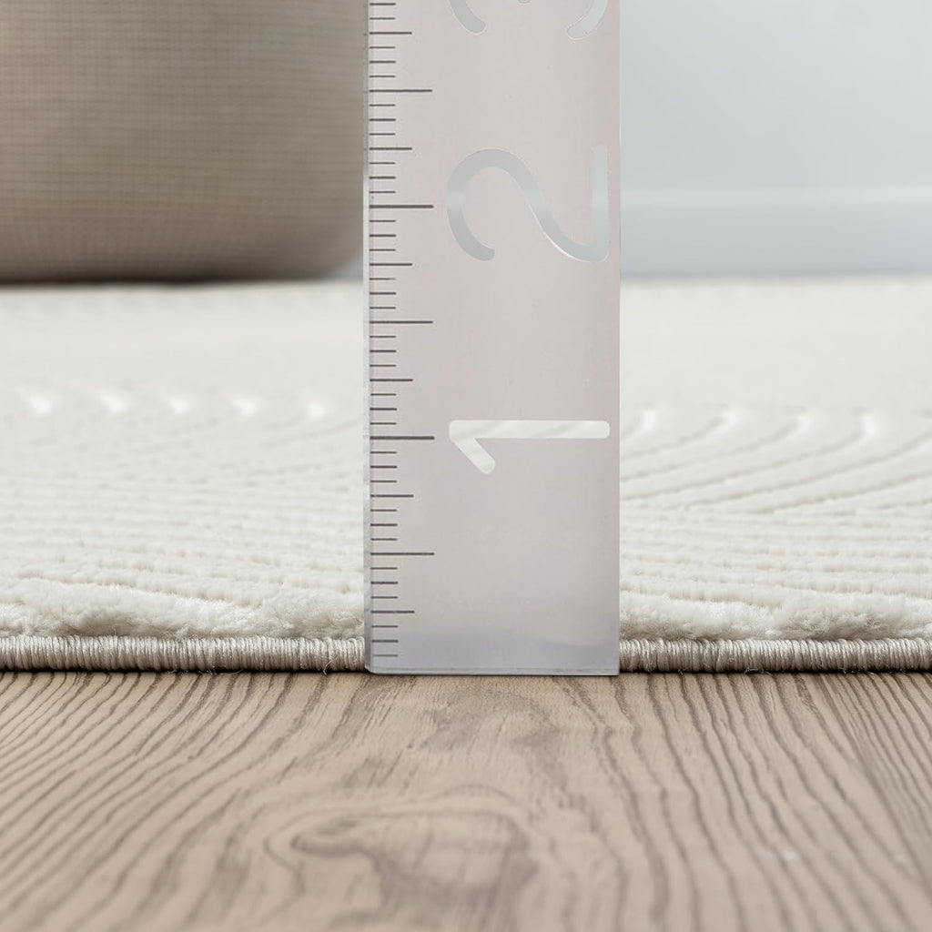 5x8 Neutral Cream Area Rug 5' x 8' | White Luxury Zen Carpet | Minimalist Ivory Rugs for Bedroom, Living Room and Dining