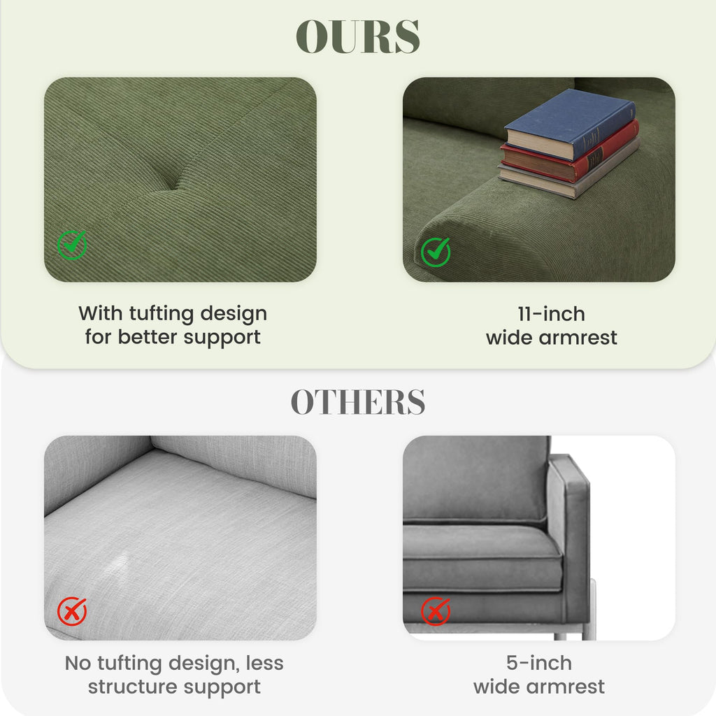 108'' Modular Boneless Sofa, Sectional Couch