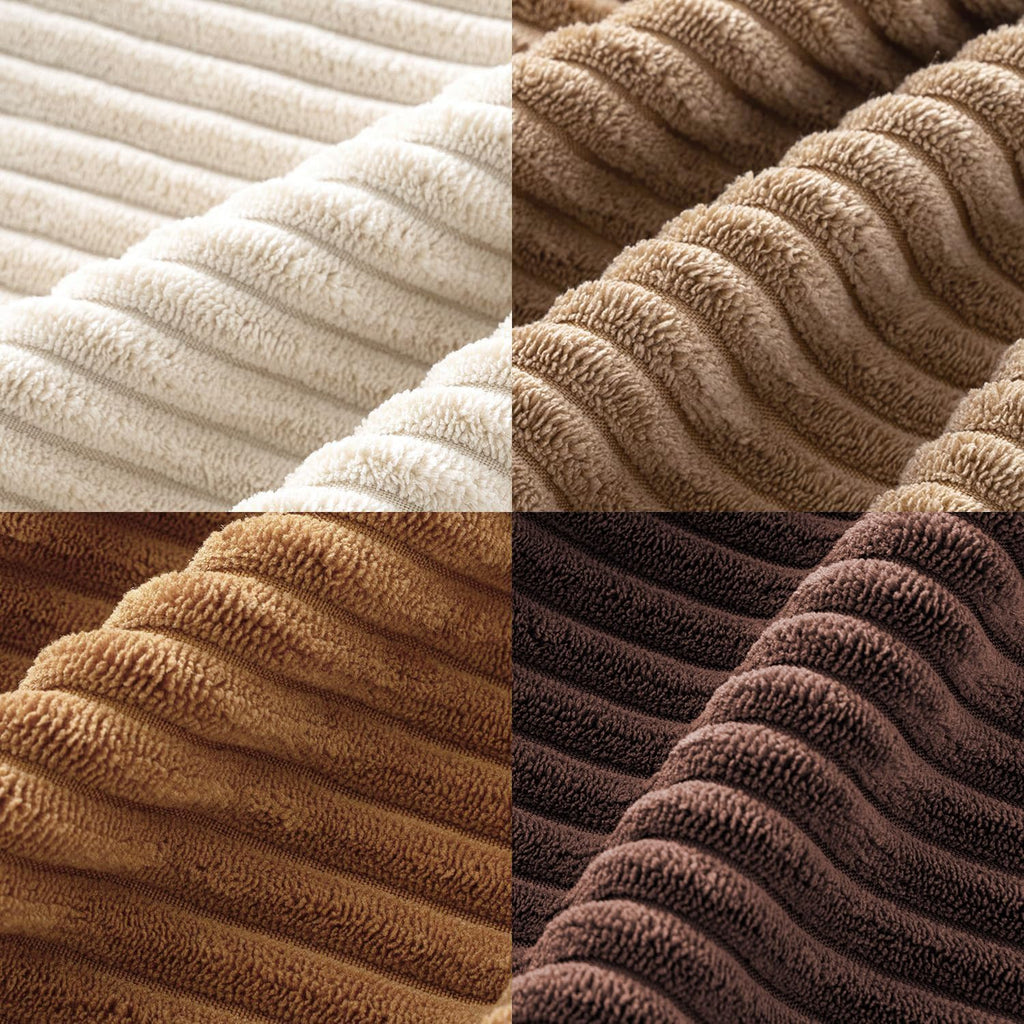 Fall Corduroy Decorative Throw Pillow Covers Brown Series 20x20