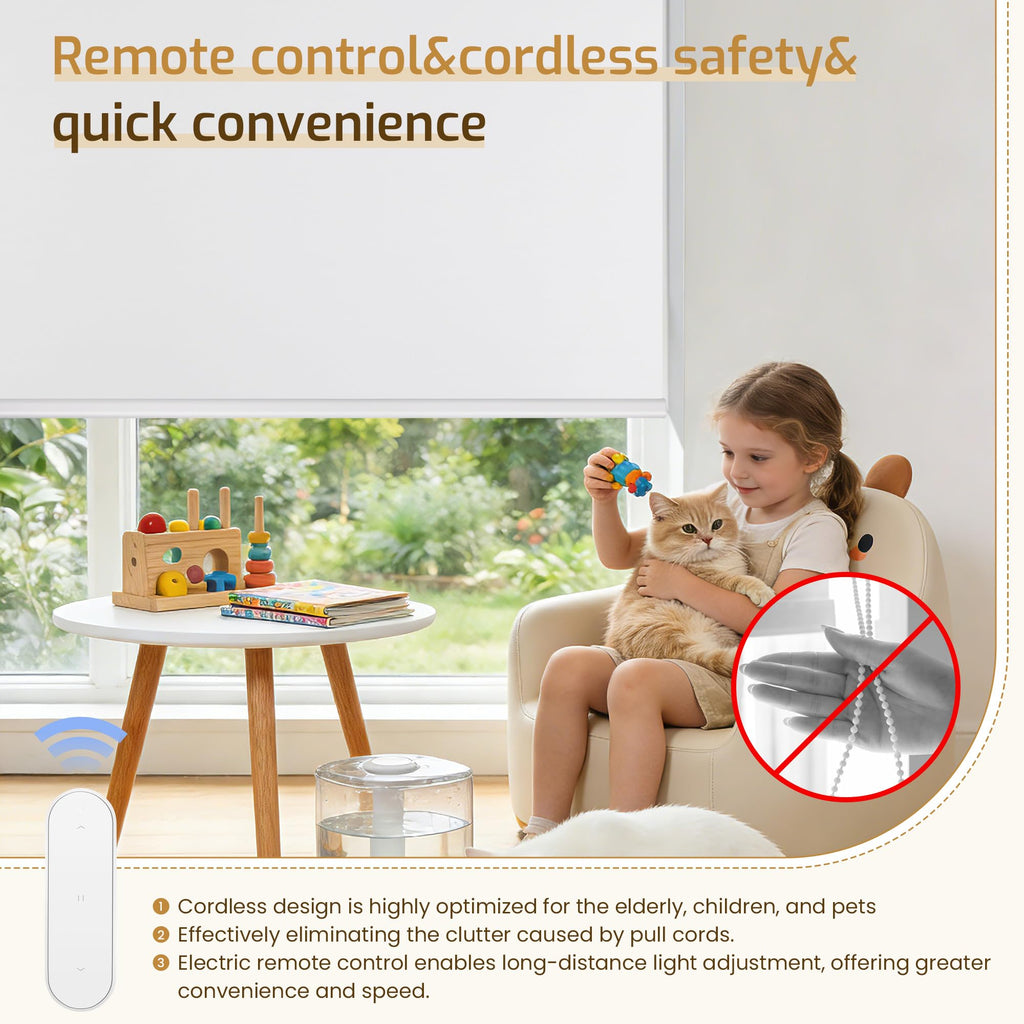 Smart Motorized Blinds Compatible with Alexa |White