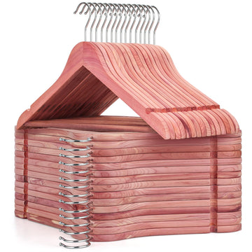 American Red Cedar Wooden Clothes Hangers for Closet 30 Pack