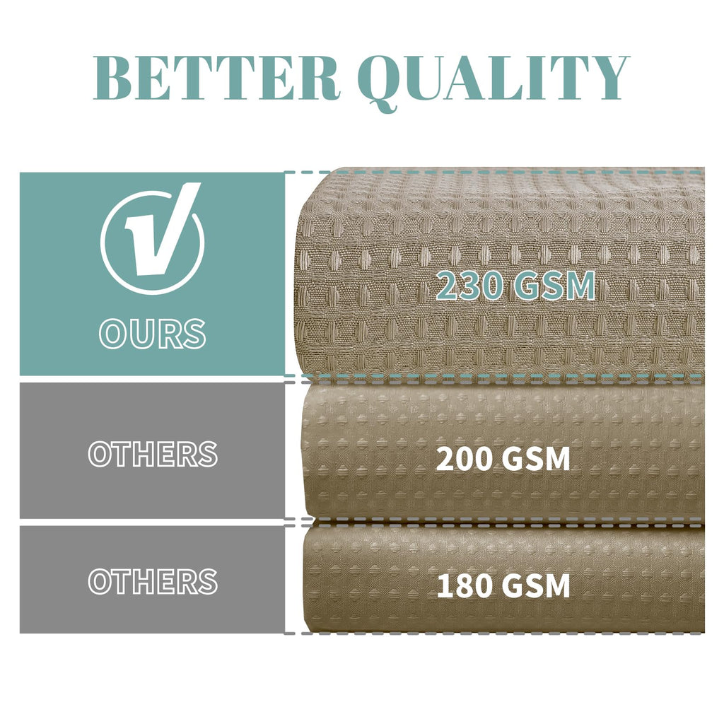 No Hook Waffle Shower Curtain with Snap-in Liner, 71x80 Inch, Khaki