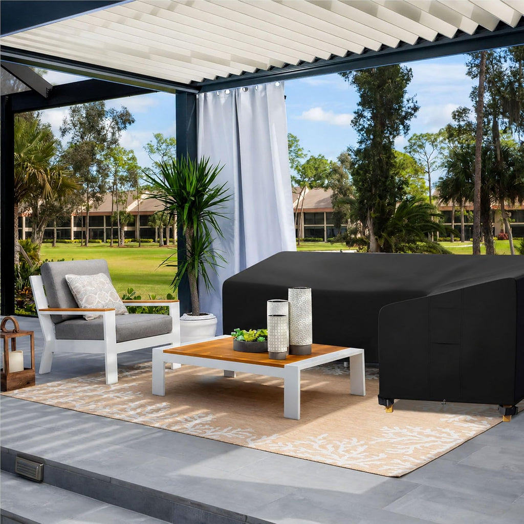 Outdoor Sectional Cover fit 80 x 80 inch L-Shaped Couch Sofa | Waterproof, Weatherproof, fit 79 x 78, 77 x 76