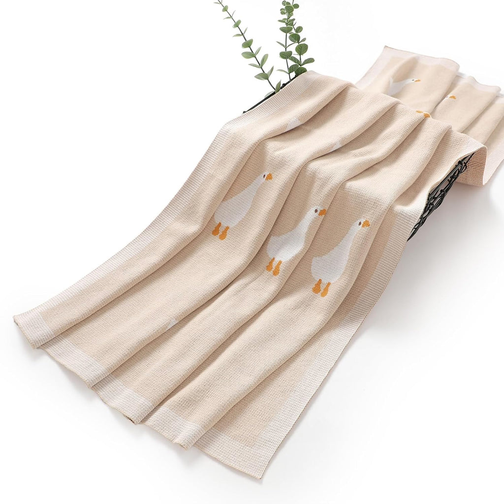 Baby Blanket Knit Receiving Boys Girls Cute Goose Blanket