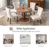 KCC Velvet Dining Chairs Set of 2, Upholstered High-end Tufted Dining Room Chair with Nailhead Back Ring Pull Trim