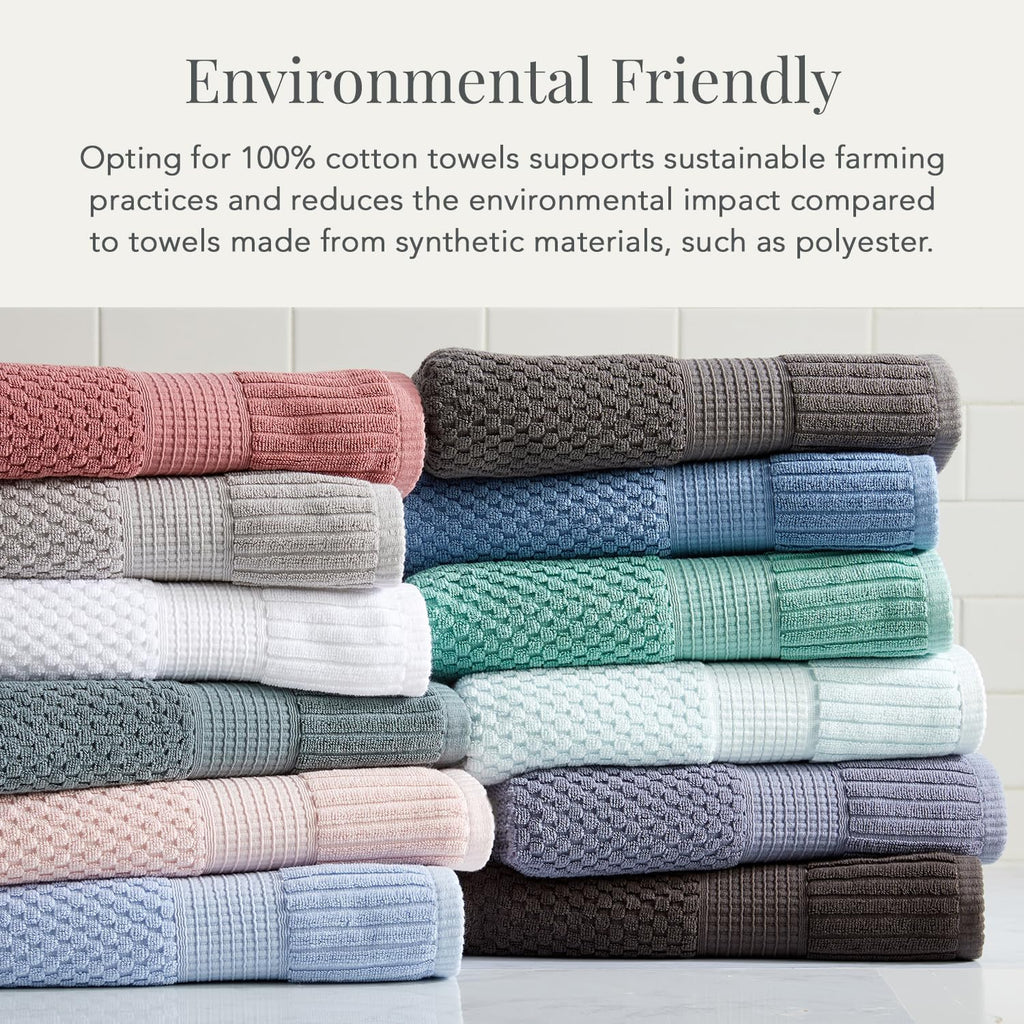 100% Cotton 6-Piece Bath Towel Set | White | Oeko-TEX | Quick-Dry | 30" x 52" Bath Towels | 16" x 28" Hand Towels |