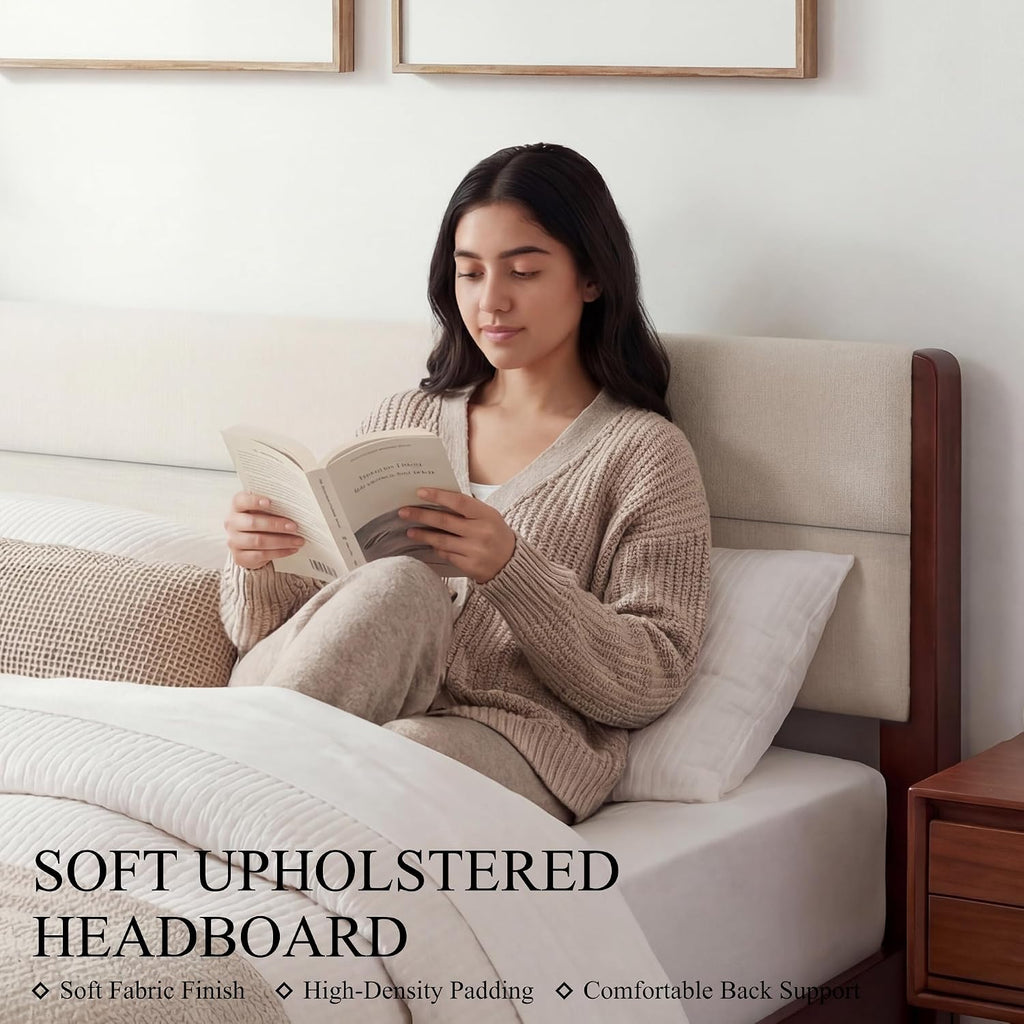 Joinery Inspired Solid Bamboo Bed Frame with Headboard