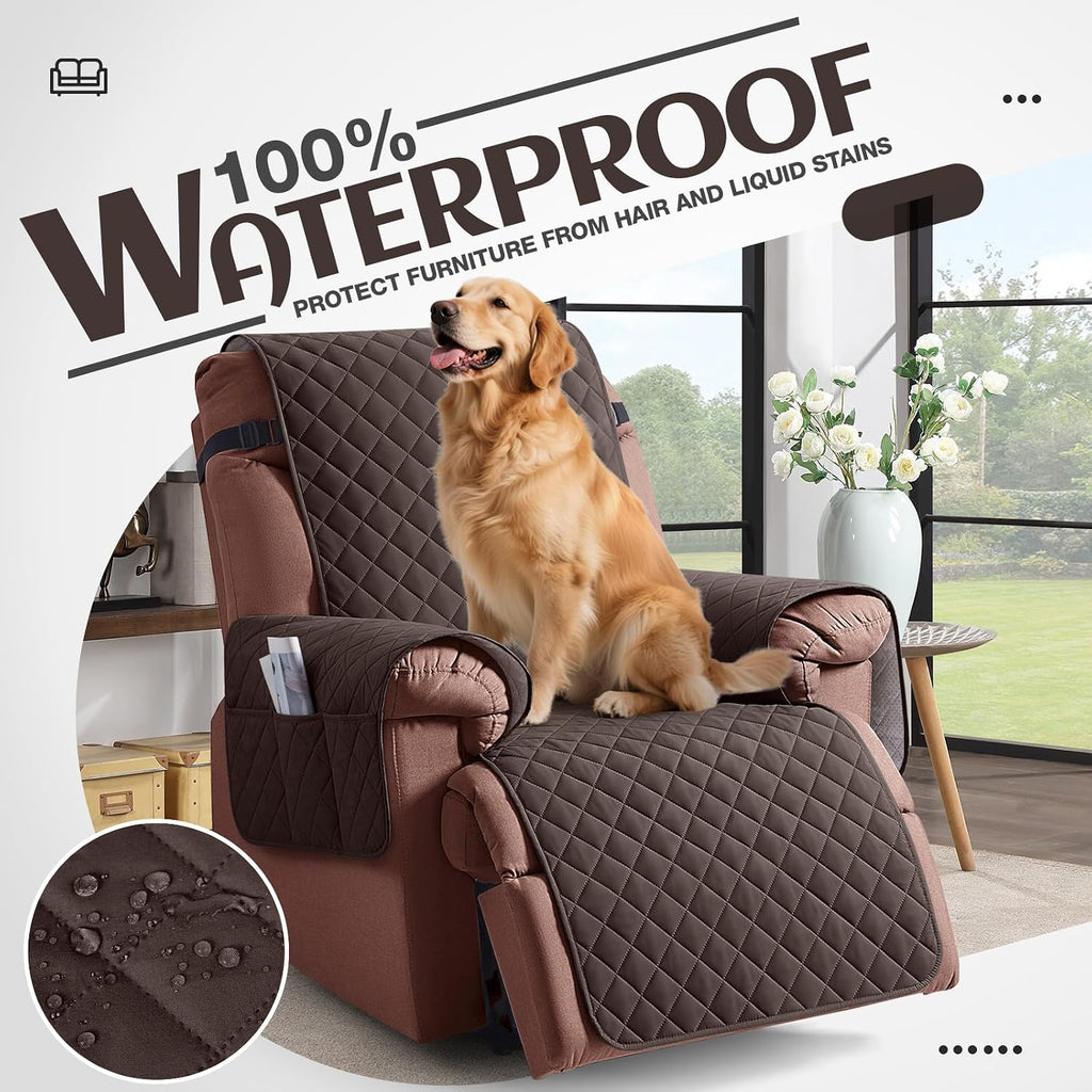 100% Waterproof Recliner Chair Cover, Reclining Couch Covers for Pets, Dogs, Recliner Couch Slipcover Furniture