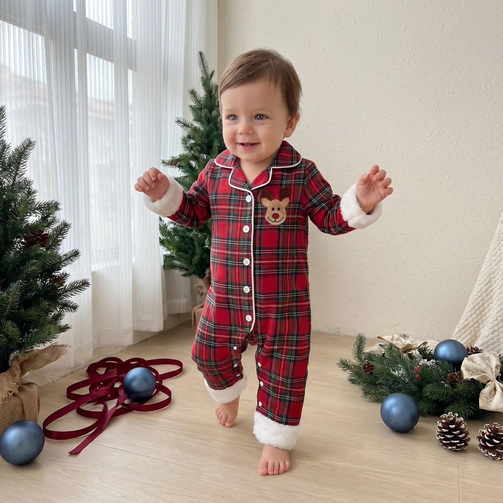 Baby Girl Boy Romper Pajamas Fall Winter Long Sleeve Button Down Pjs Newborn Infant Lapel Sleepwear Nightwear