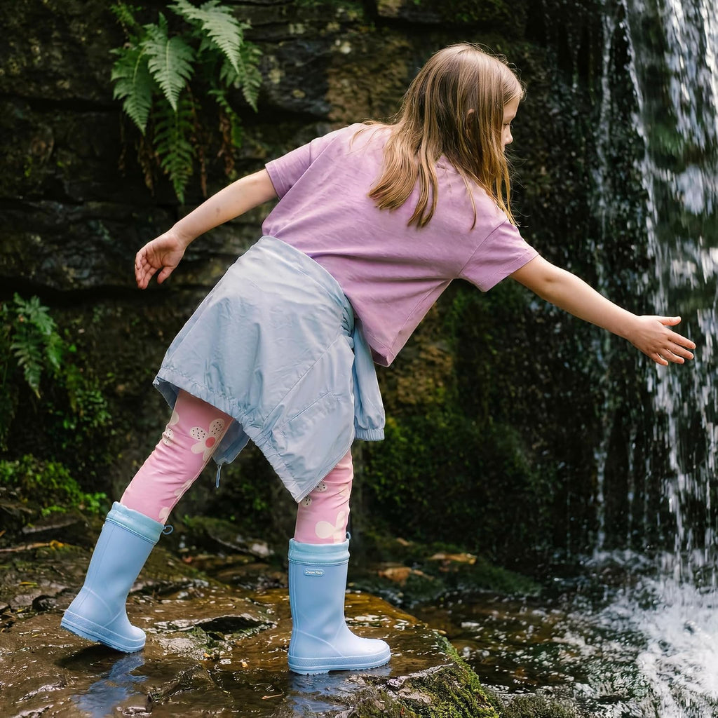 Kids Waterproof Drawstring Rain Boots