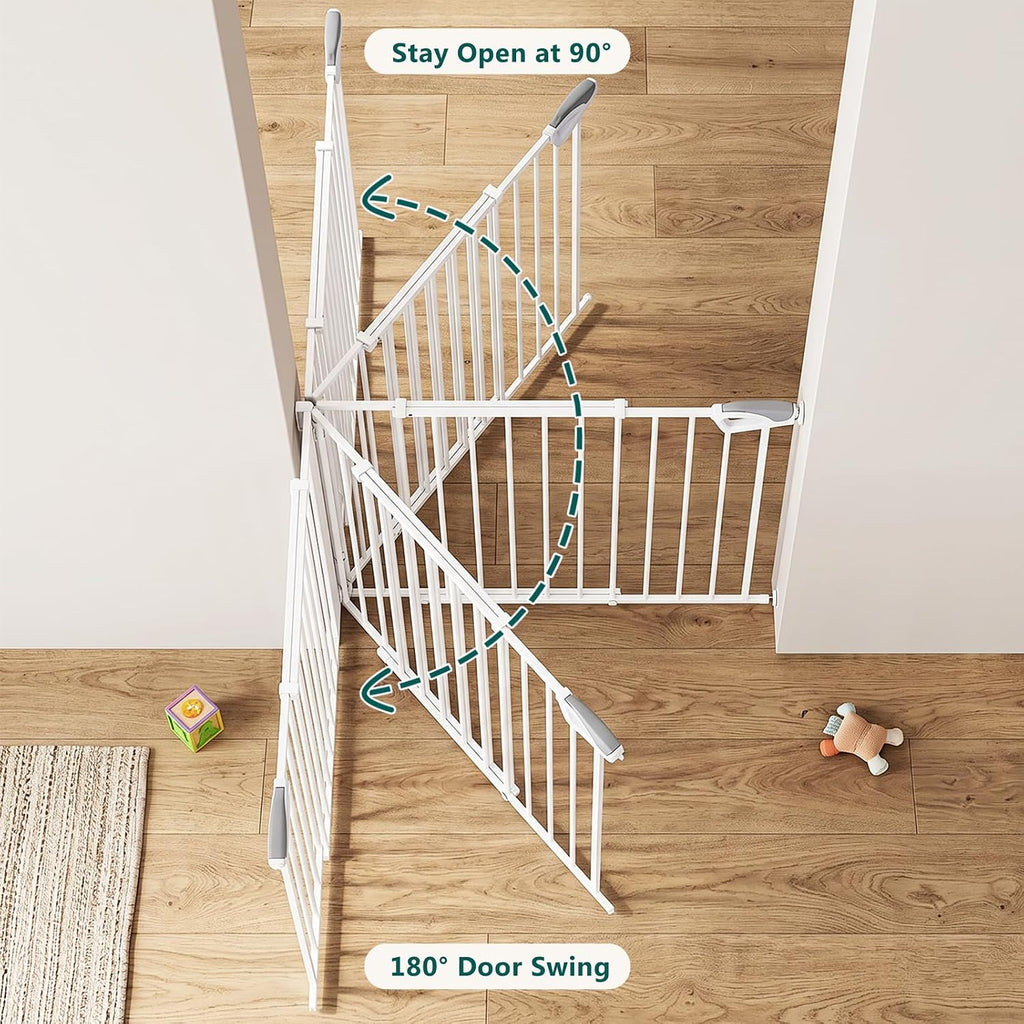 27"-42" Extra Wide Dog Gates for Doorways, 30" H Indoor Pet Gate for Stairs
