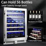 COOLER Wine Fridge & Cooler - 24 Inch 56 Bottle Wine Cooler Refrigerator, 41