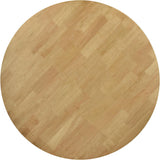 Elowen - Solid Wood - 42-Inch Round Dining Table with Bevel Tabletop, Angled Base Design, Geometric Legs - Dining