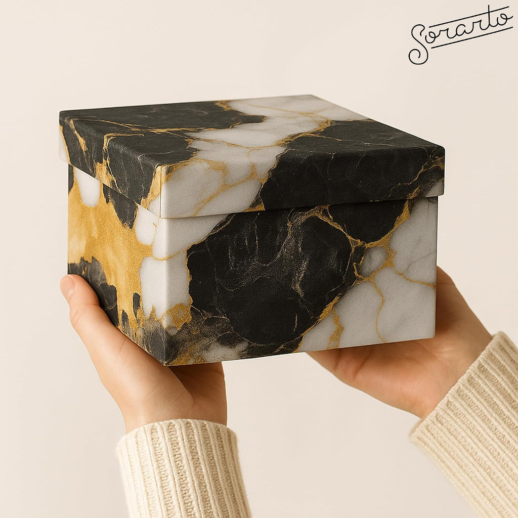Square Gift Boxes with Lids Set - Set of 4