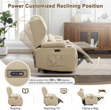 RV Power Loveseat Recliner Sofa, Leathaire Fabric 3-Seater Wall Hugger Reclining Sofa