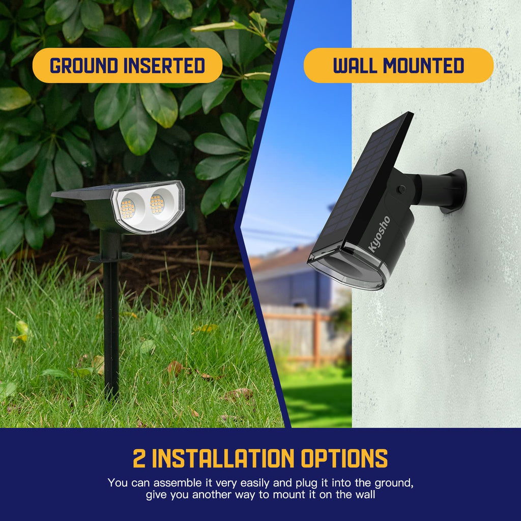 Solar Spot Lights Outdoor, IP67 Waterproof 38 LED Solar Powered Landscape Spotlights for Yard, Garden, Driveway