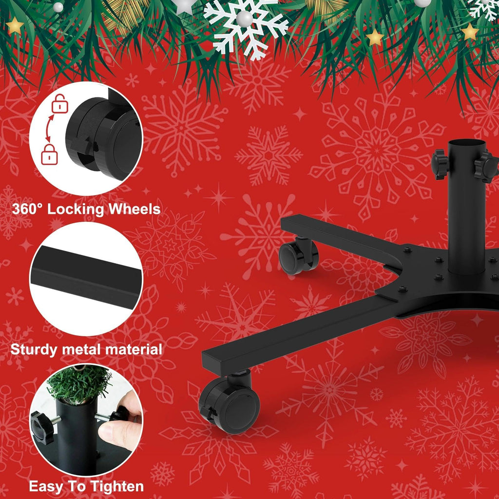 Christmas Tree Stand for Artificial Tree, Replacement Xmas Tree Stand Base with Universal Wheel for