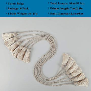 Elegant Tassel Curtain Tiebacks Rope Curtain Tie Backs for Windows