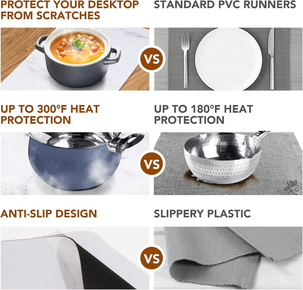 Trivet Table Runner Hot Plates Mat 12 X 40 Inch Heat Resistant Table Protector Waterproof Decorative Farmhouse