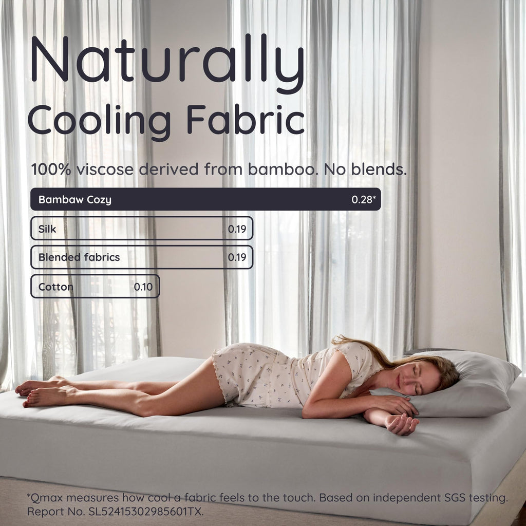 100% Viscose Derived from Bamboo Pillowcases Standard Size - Set of 2 Cooling Pillow Cases Standard Size, Super Soft