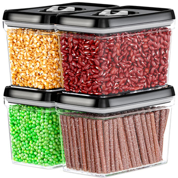 Airtight Food Storage Containers - Pantry Snacks Kitchen Container, Baking Supplies, 4LB Sugar & Flour Canister - 4