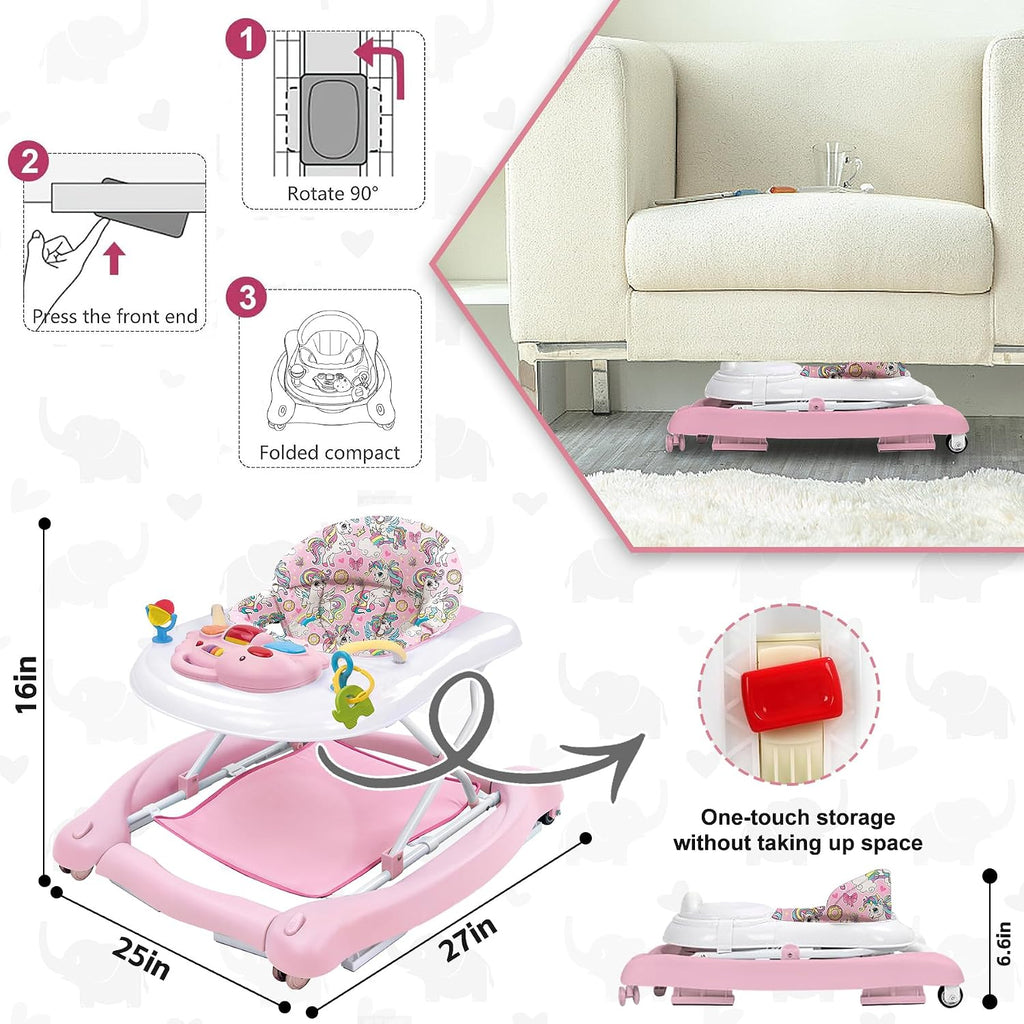 Foldable Baby in-1 Activity Walker - Rocker, Activity Center, Bouncer, Seat Walker, Push Walker - Adjustable Speed