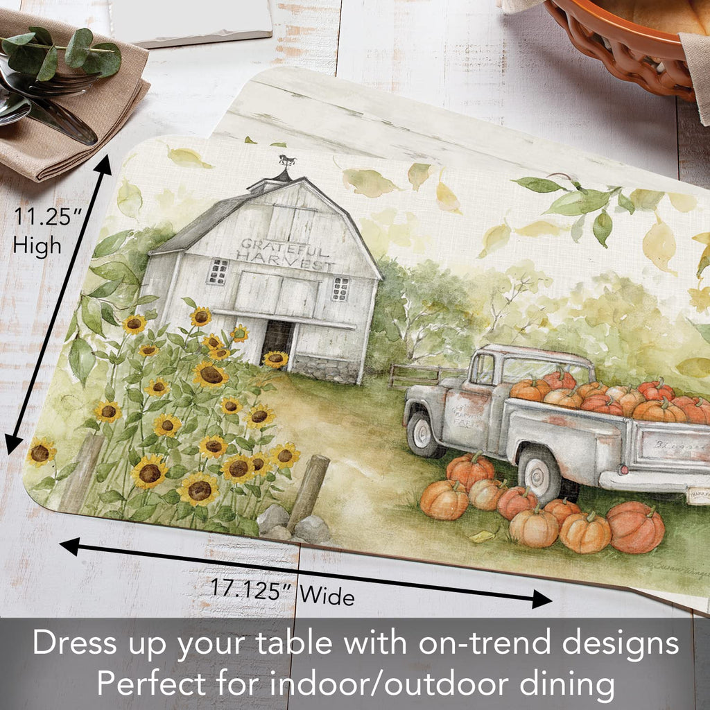 Pumpkin Farm Reversible Easy Care Placemat 4 Pack