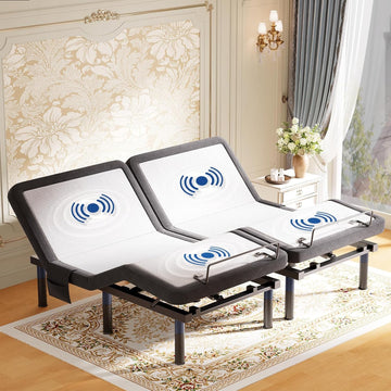 Split King Adjustable Bed Frame with Massage, Ergonomic Head & Foot Incline - Luxury Zero Gravity Electric Base - Set of 2