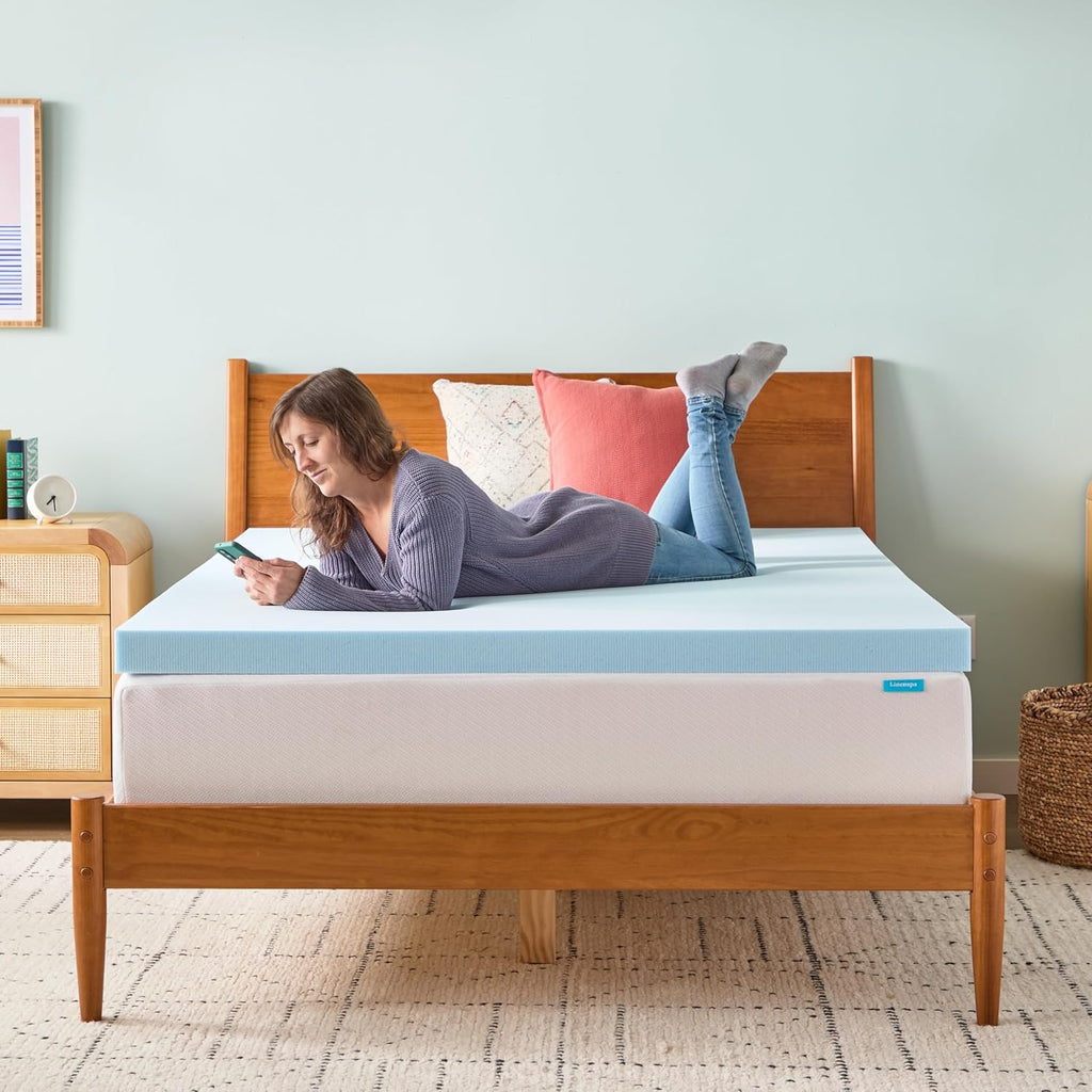 Memory Foam Mattress Topper, Queen Size - 3 Inch Gel Infused Memory Foam - Plush Feel - Cooling and Pressure
