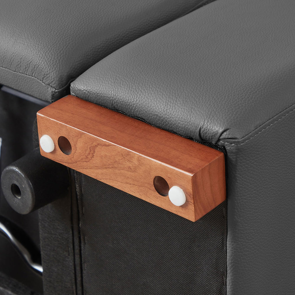 Modern 4-Seat Wall-Hugger L-Shaped Electric Recliner Sofa in Genuine Leather with USB, Headrest & Footrest, or Office