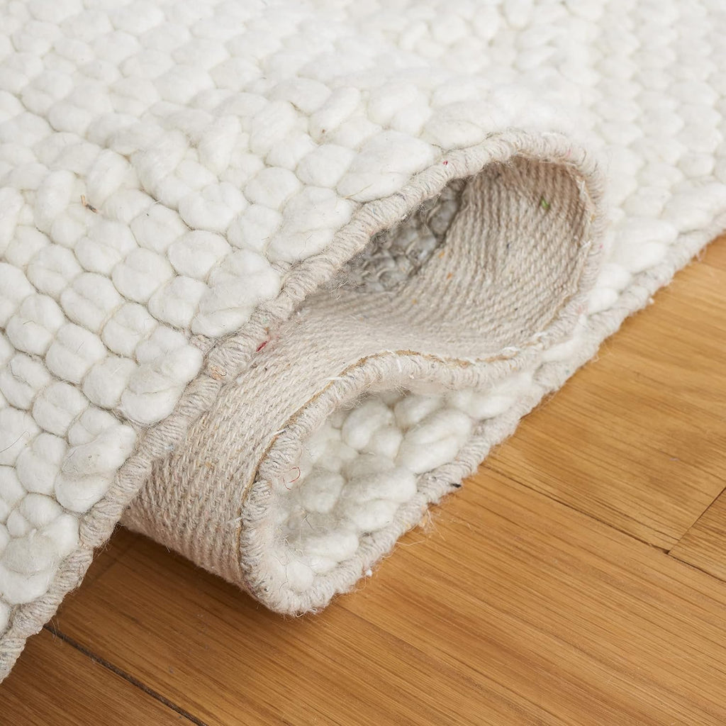 Natura X-Large Area Rug - 12' x 15', Ivory & Ivory, Handmade Wool & Viscose