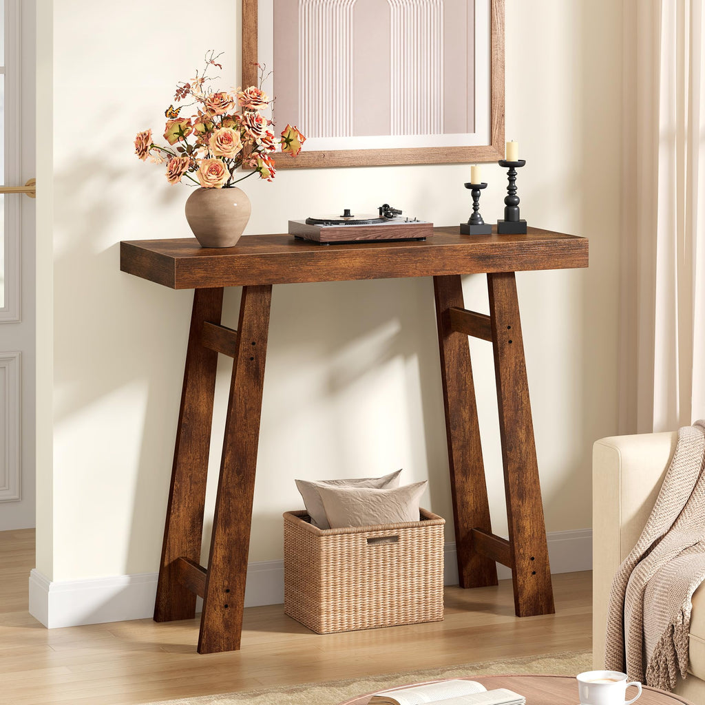 Modern Entryway Table, Foyer, 31.5 Inch, Rustic Brown